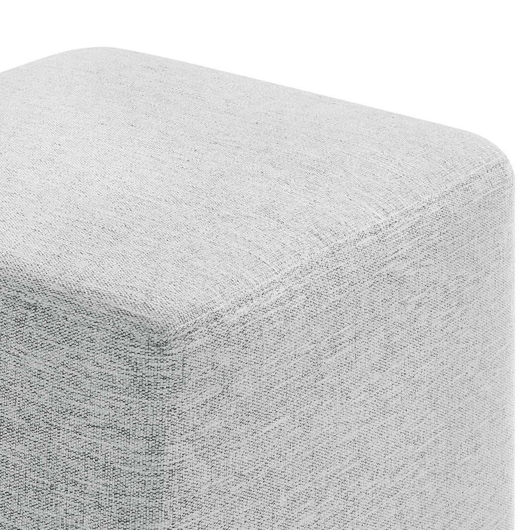 Caden 17" Square Stitched Heathered Fabric Upholstered Ottoman