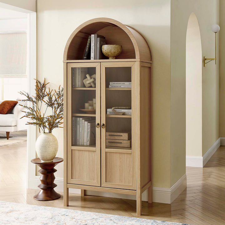 Tara Tall Arched Showcase Shelving Cabinet