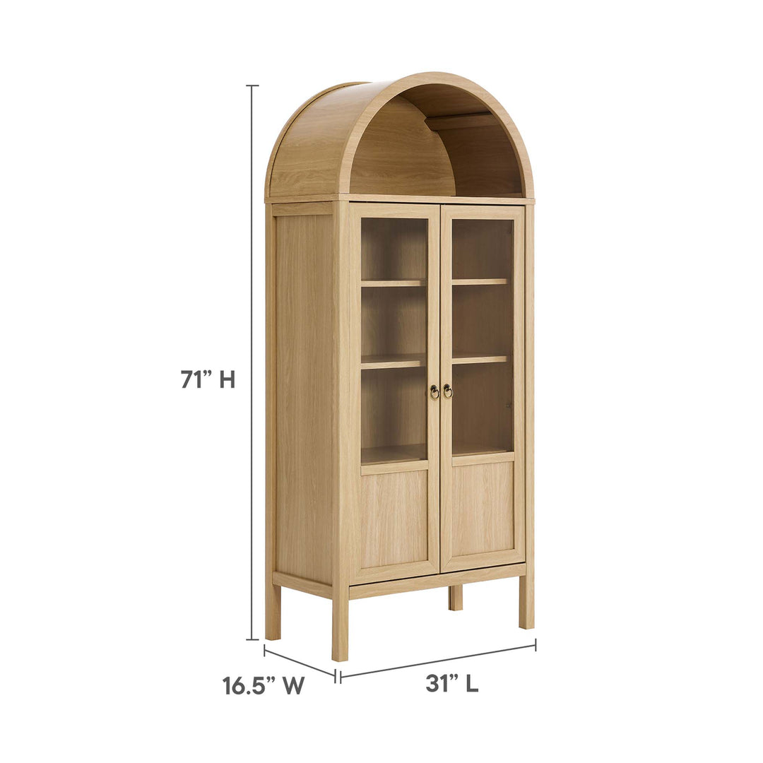 Tara Tall Arched Showcase Shelving Cabinet