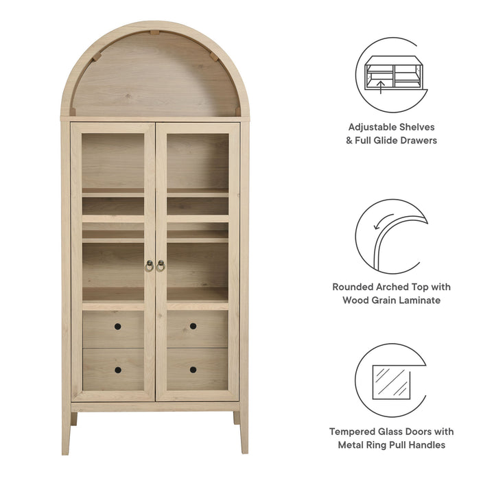 Noel Arched Display Cabinet White