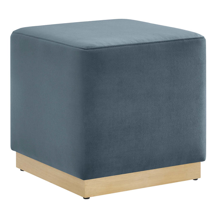 Tilden 17" Square Performance Velvet Pouf Ottoman