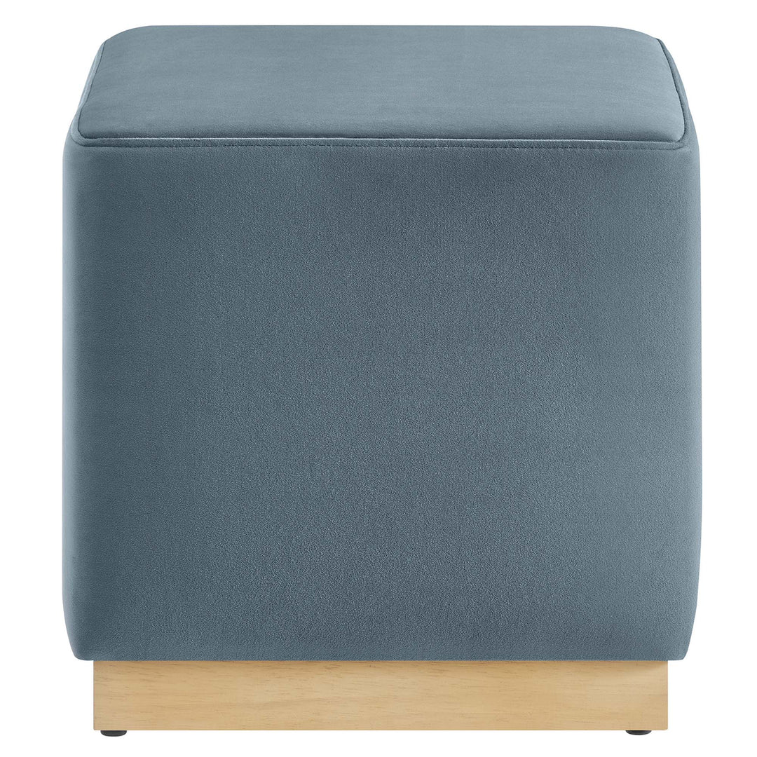 Tilden 17" Square Performance Velvet Pouf Ottoman