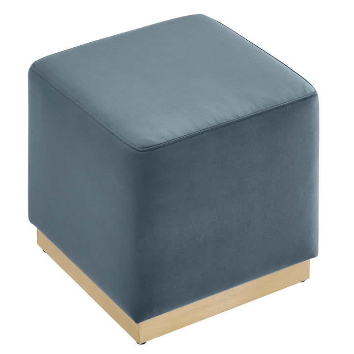 Tilden 17" Square Performance Velvet Pouf Ottoman