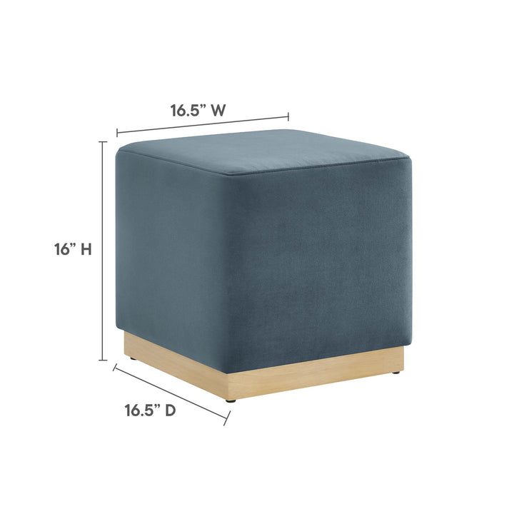 Tilden 17" Square Performance Velvet Pouf Ottoman