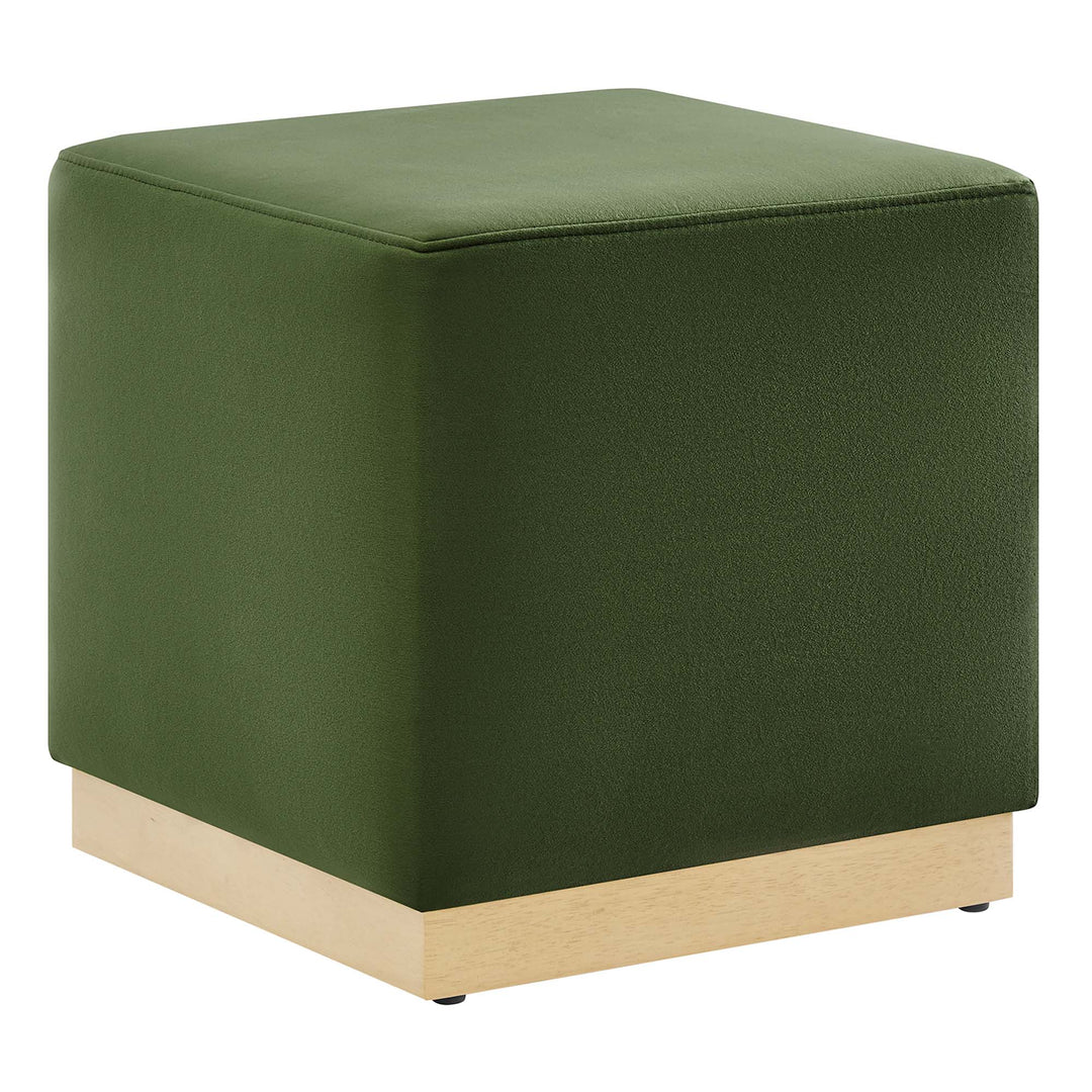 Tilden 17" Square Performance Velvet Pouf Ottoman