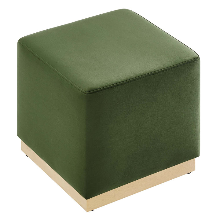 Tilden 17" Square Performance Velvet Pouf Ottoman