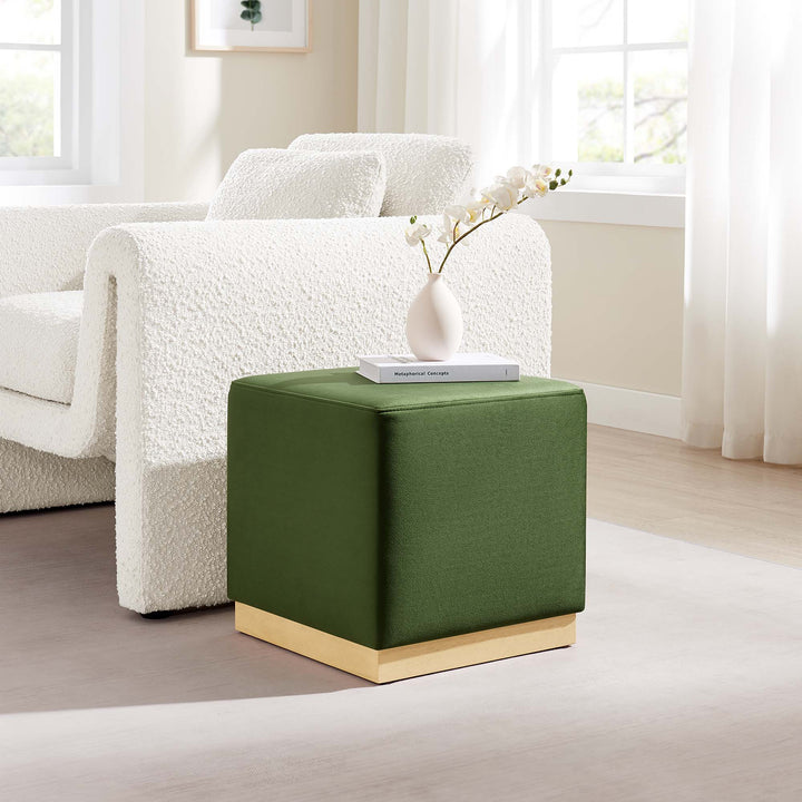 Tilden 17" Square Performance Velvet Pouf Ottoman