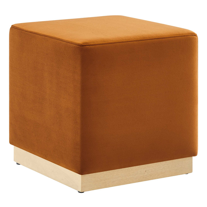 Tilden 17" Square Performance Velvet Pouf Ottoman