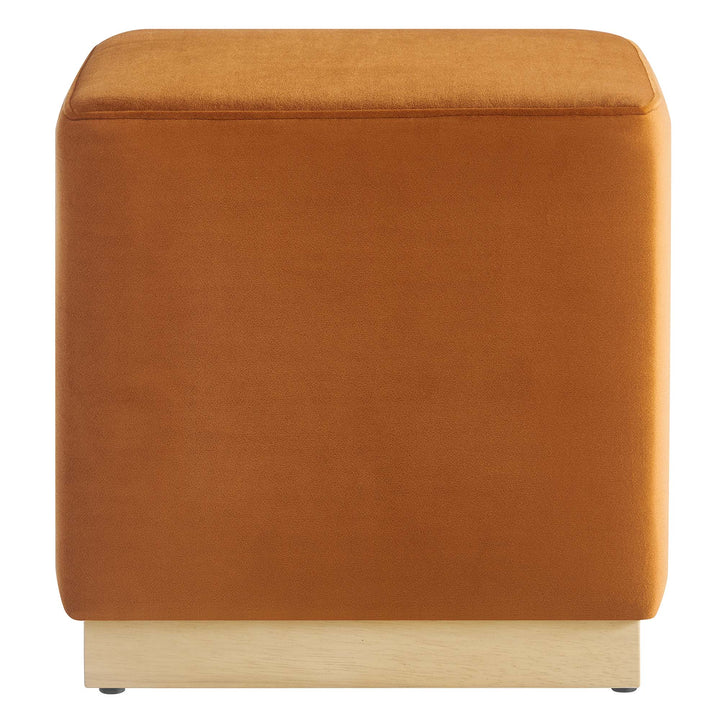 Tilden 17" Square Performance Velvet Pouf Ottoman