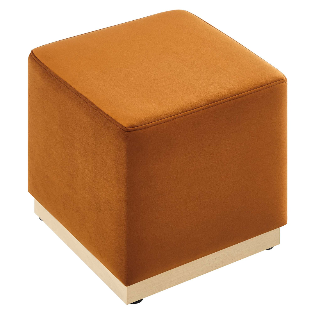 Tilden 17" Square Performance Velvet Pouf Ottoman