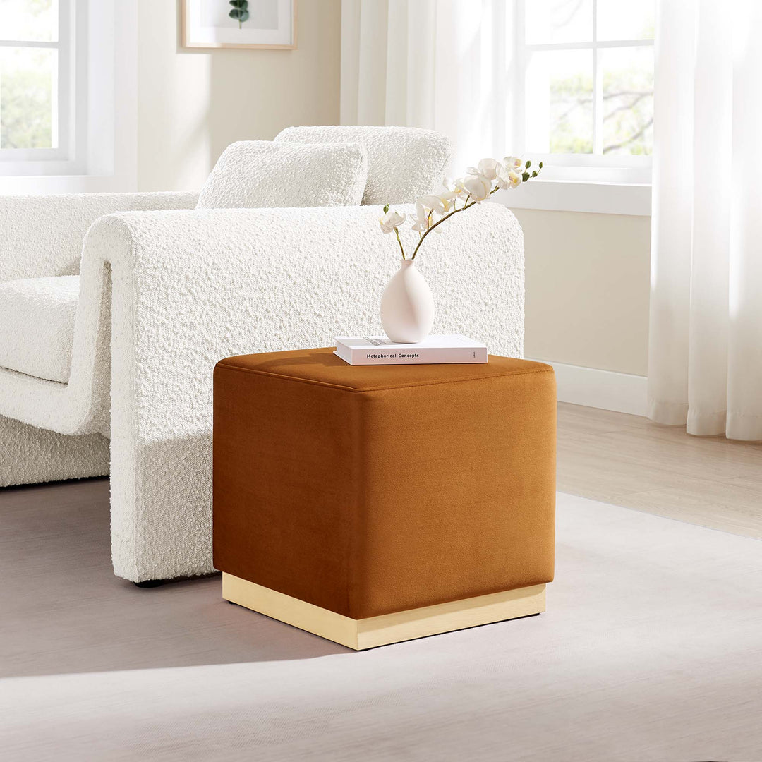 Tilden Square Velvet Ottoman