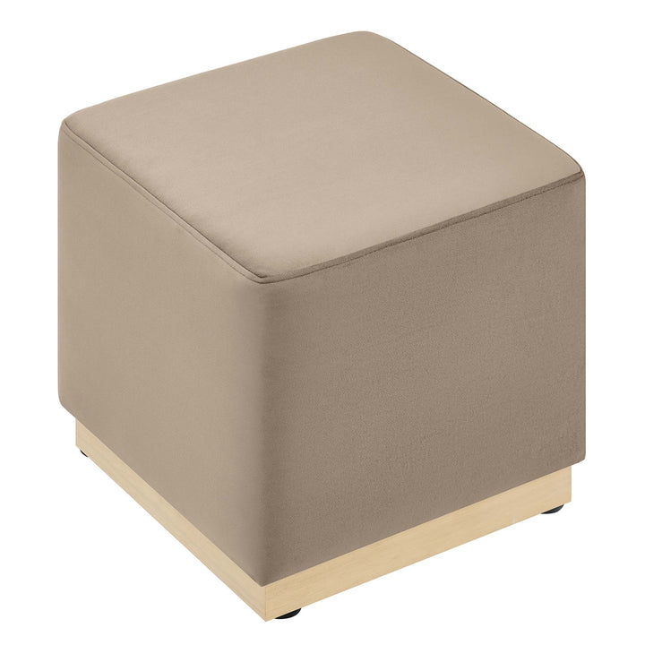 Tilden 17" Square Performance Velvet Pouf Ottoman