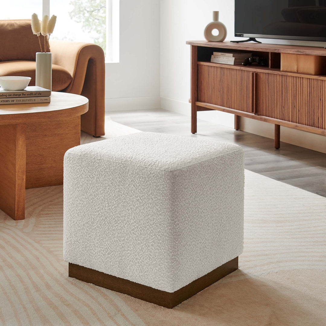 Tilden 17" Square Boucle Stool Ottoman