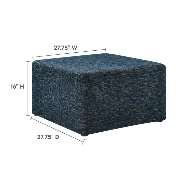 Chloe Luxe 28" Square Linen Heathered Fabric Upholstered Ottoman