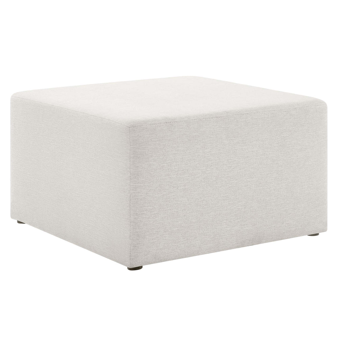 Chloe Luxe 28" Square Linen Heathered Fabric Upholstered Ottoman