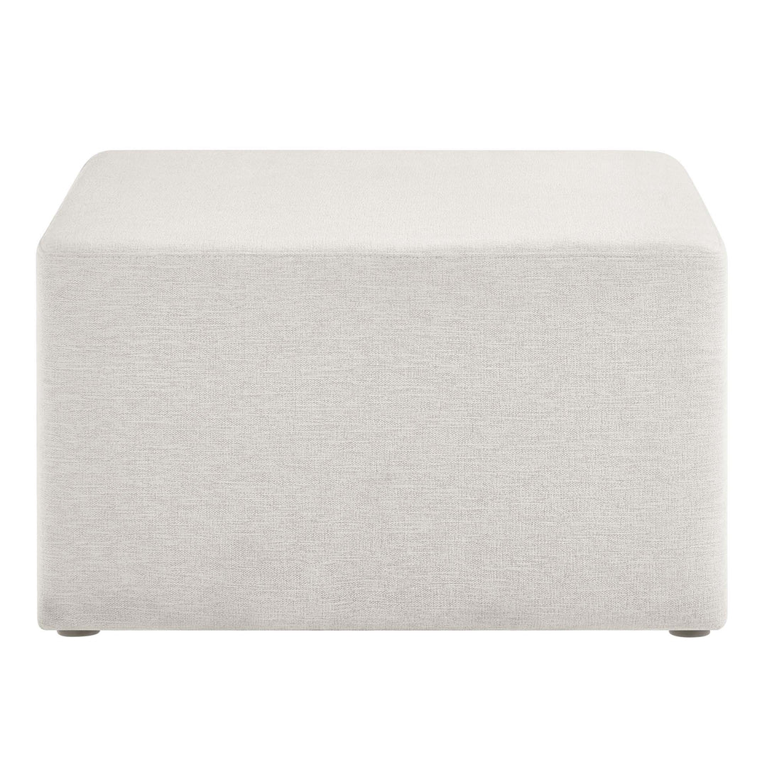 Chloe Luxe 28" Square Linen Heathered Fabric Upholstered Ottoman