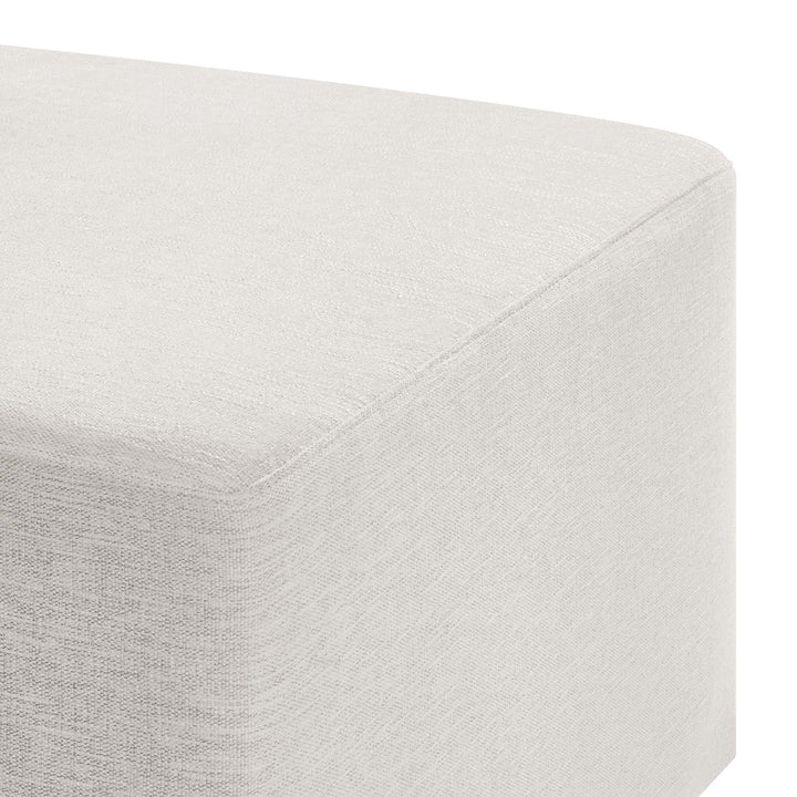 Chloe Luxe 28" Square Linen Heathered Fabric Upholstered Ottoman