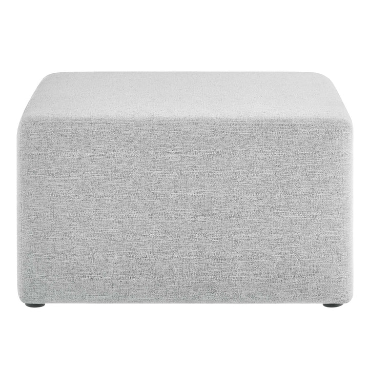 Chloe Luxe 28" Square Linen Heathered Fabric Upholstered Ottoman