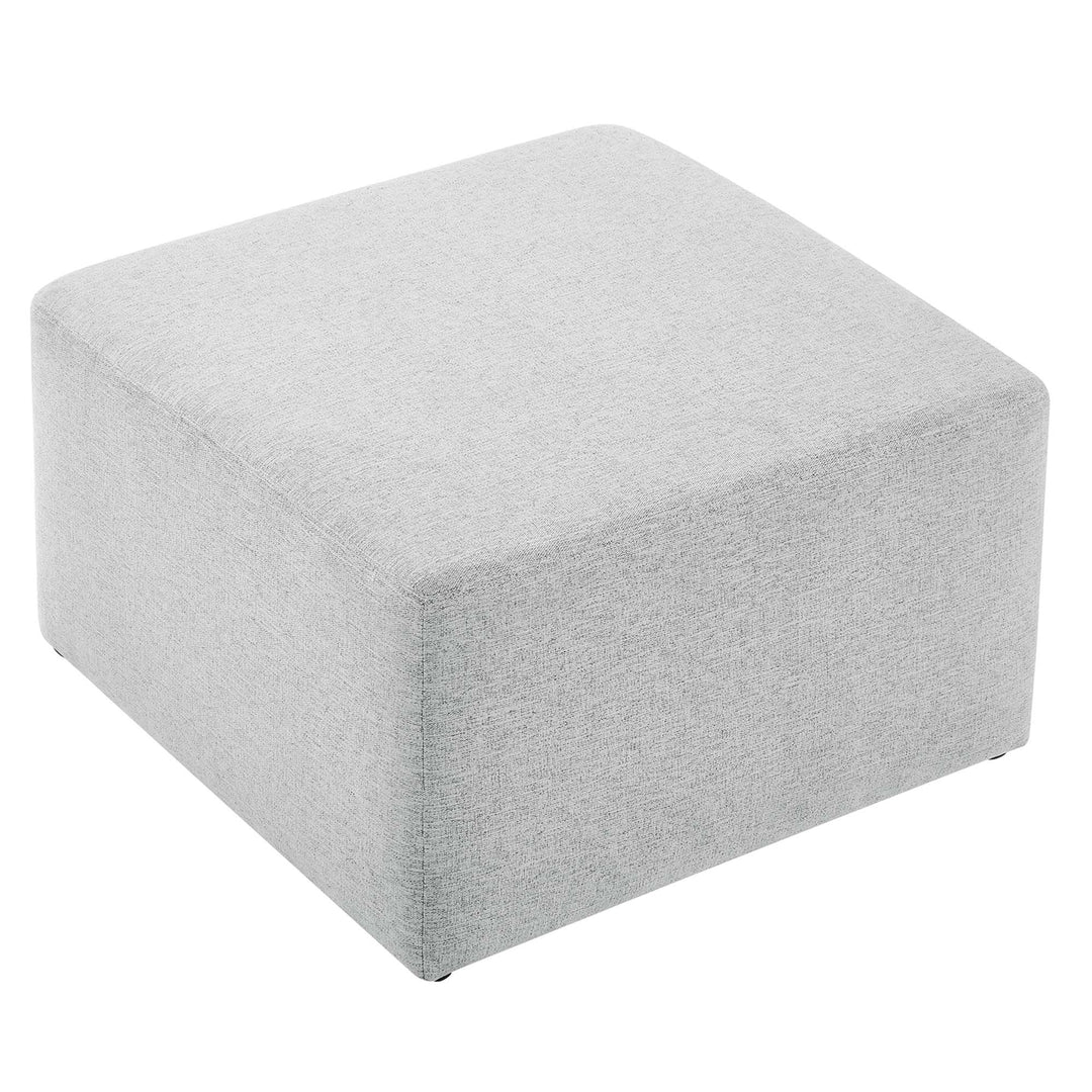 Chloe Luxe 28" Square Linen Heathered Fabric Upholstered Ottoman