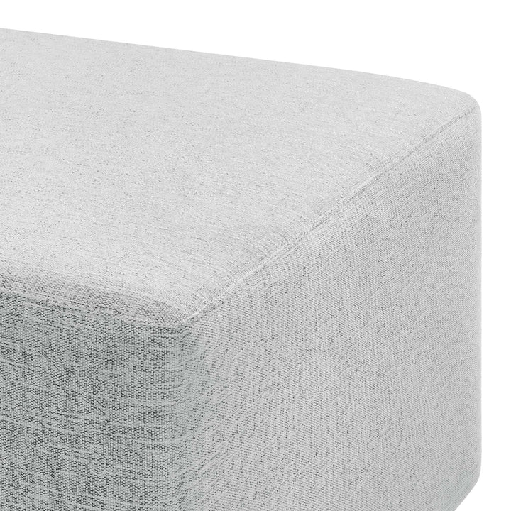 Chloe Luxe 28" Square Linen Heathered Fabric Upholstered Ottoman