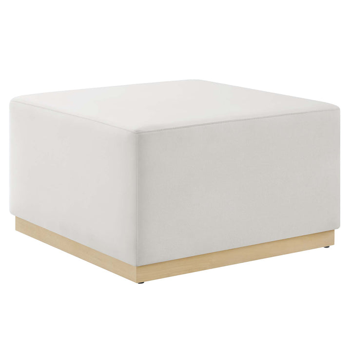 Tilden Luxe 28" Square Performance Velvet Upholstered Ottoman