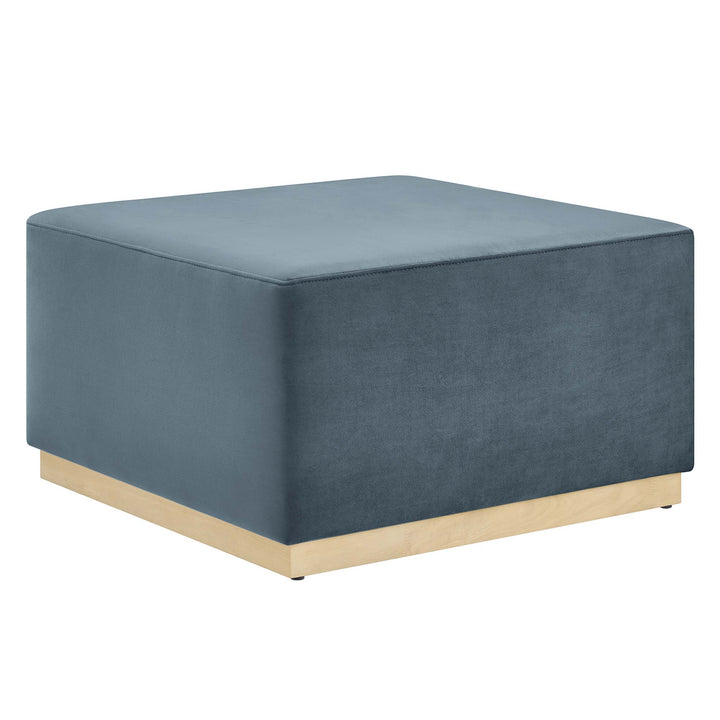 Tilden Luxe 28" Square Performance Velvet Upholstered Ottoman