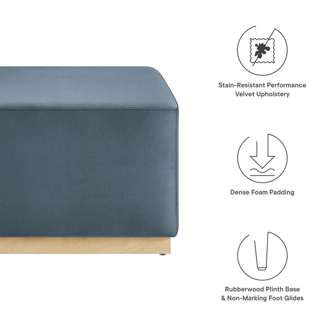 Tilden Luxe 28" Square Performance Velvet Upholstered Ottoman