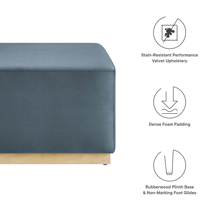 Tilden Luxe 28" Square Performance Velvet Upholstered Ottoman