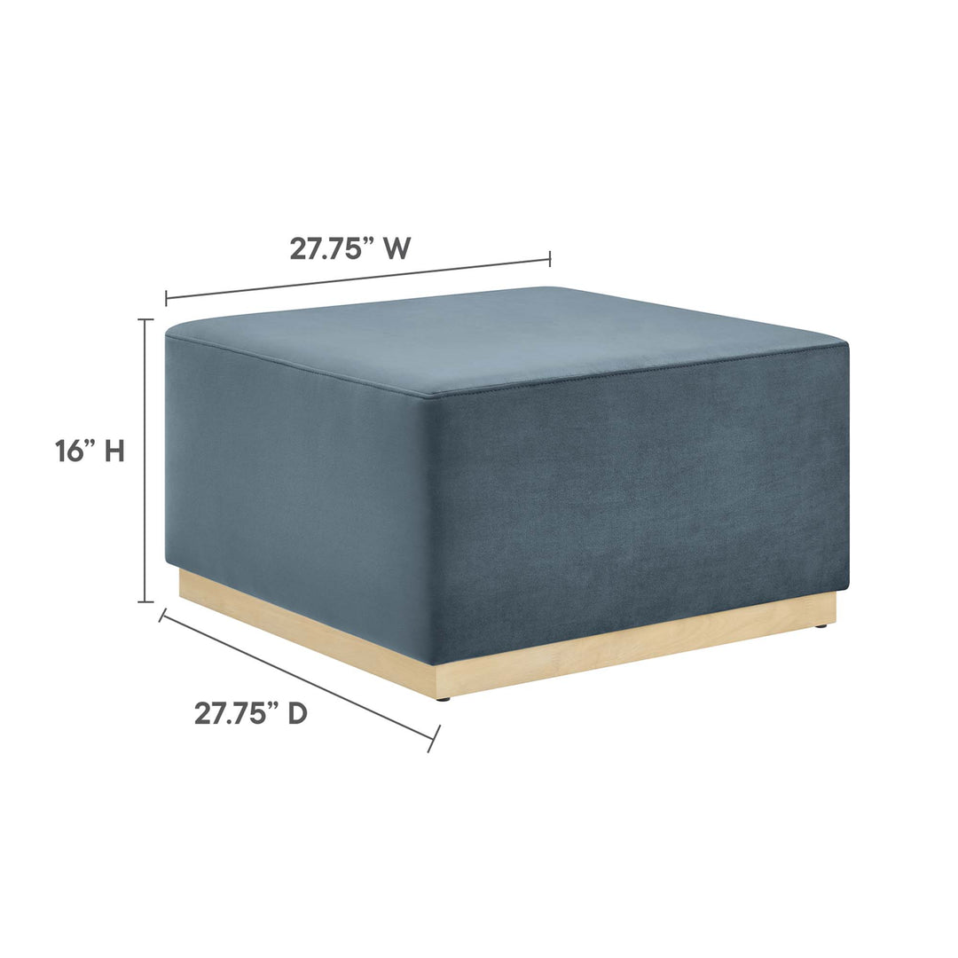 Tilden Luxe 28" Square Performance Velvet Upholstered Ottoman