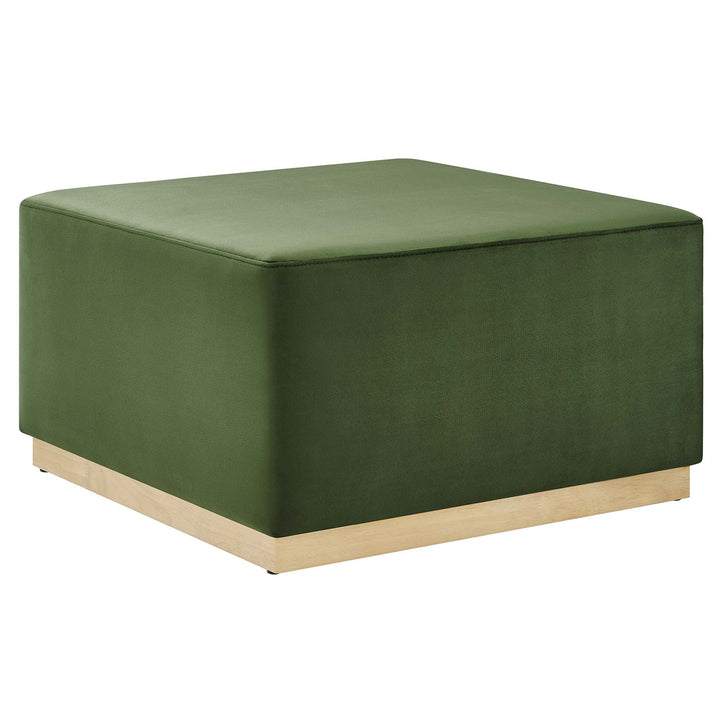 Tilden Luxe 28" Square Performance Velvet Upholstered Ottoman