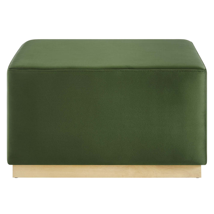 Tilden Luxe 28" Square Performance Velvet Upholstered Ottoman