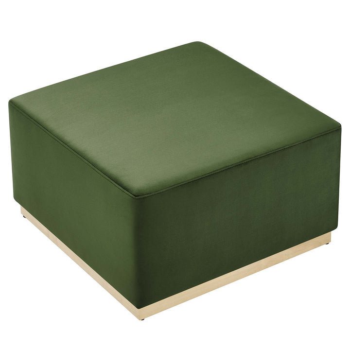 Tilden Luxe 28" Square Performance Velvet Upholstered Ottoman