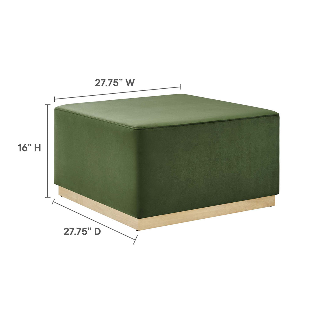 Tilden Luxe 28" Square Performance Velvet Upholstered Ottoman