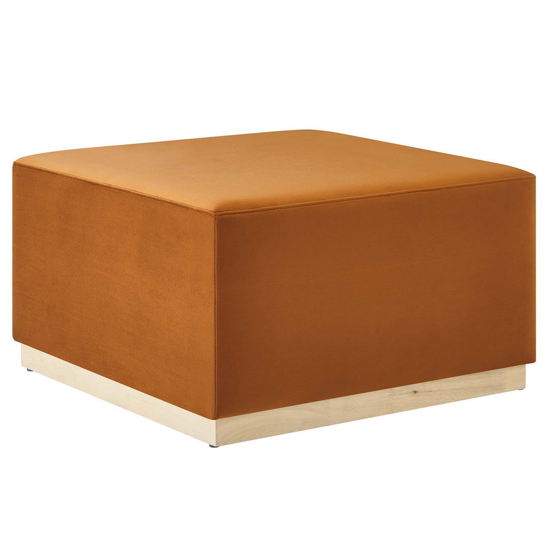 Tilden Luxe 28" Square Performance Velvet Upholstered Ottoman