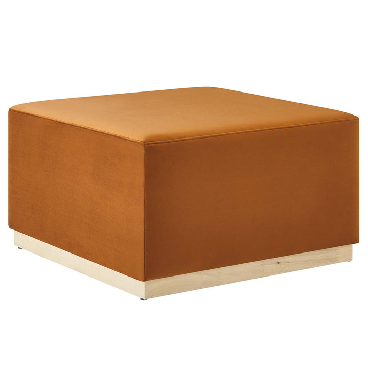 Tilden Luxe 28" Square Performance Velvet Upholstered Ottoman