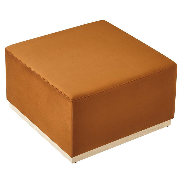 Tilden Luxe 28" Square Performance Velvet Upholstered Ottoman