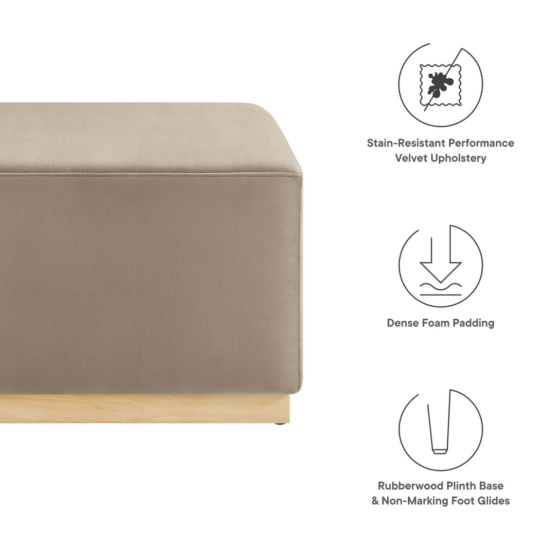 Tilden Luxe 28" Square Performance Velvet Upholstered Ottoman