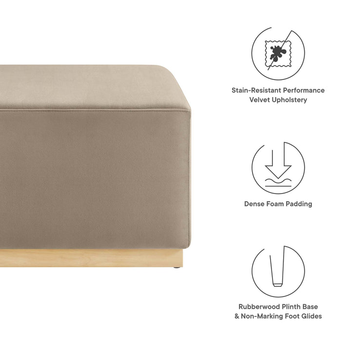 Tilden Luxe 28" Square Performance Velvet Upholstered Ottoman