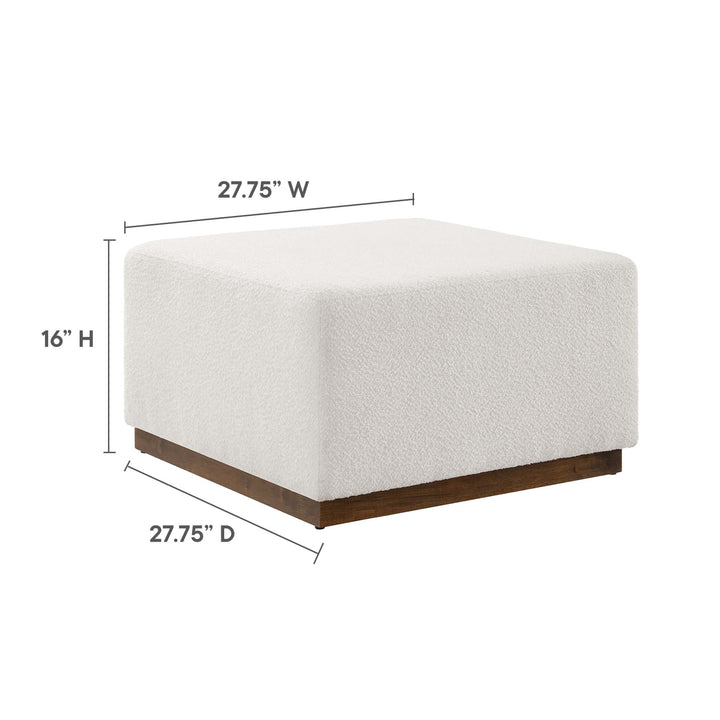 Torrance Luxe 28" Square Boucle Upholstered Ottoman