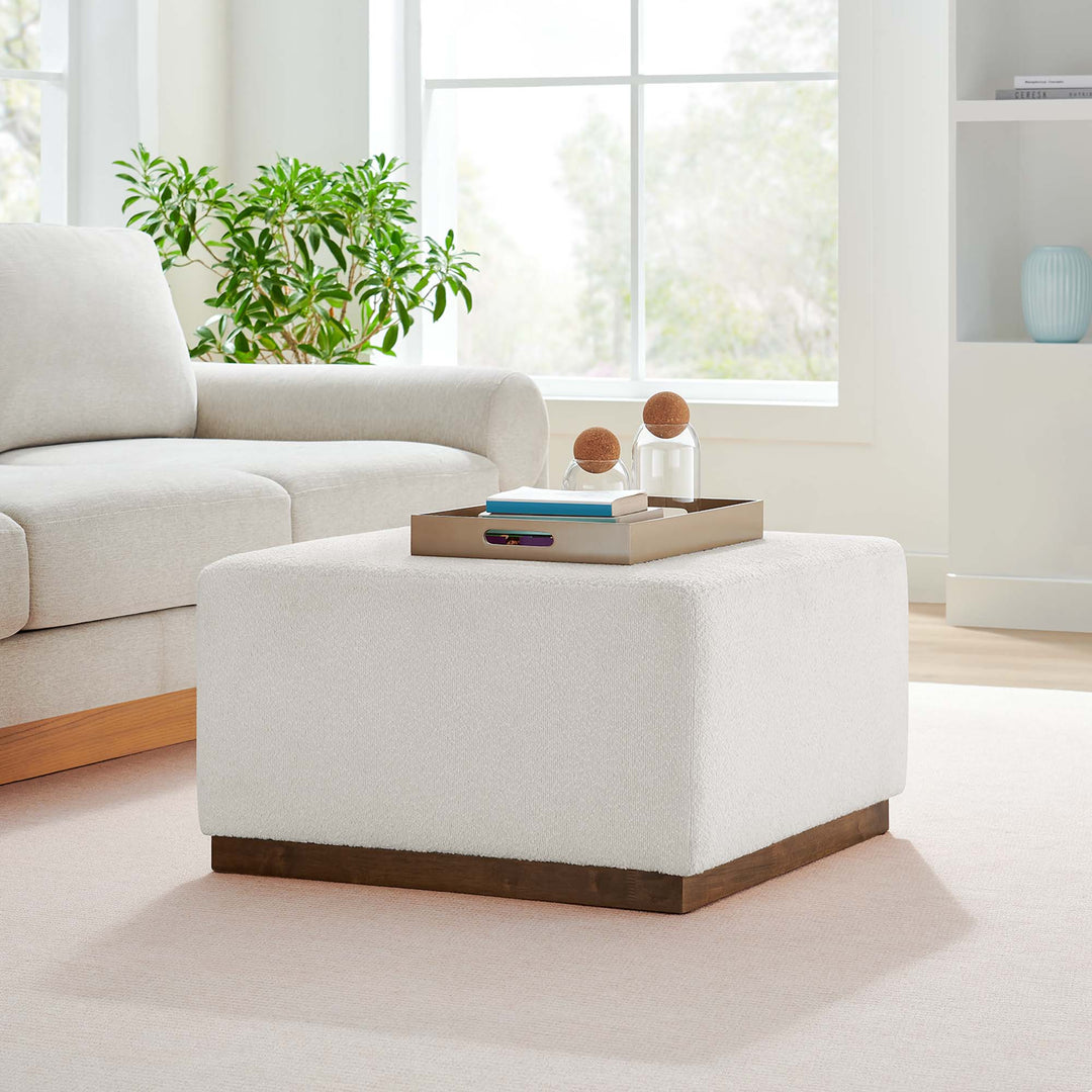 Torrance Luxe 28" Square Boucle Upholstered Ottoman