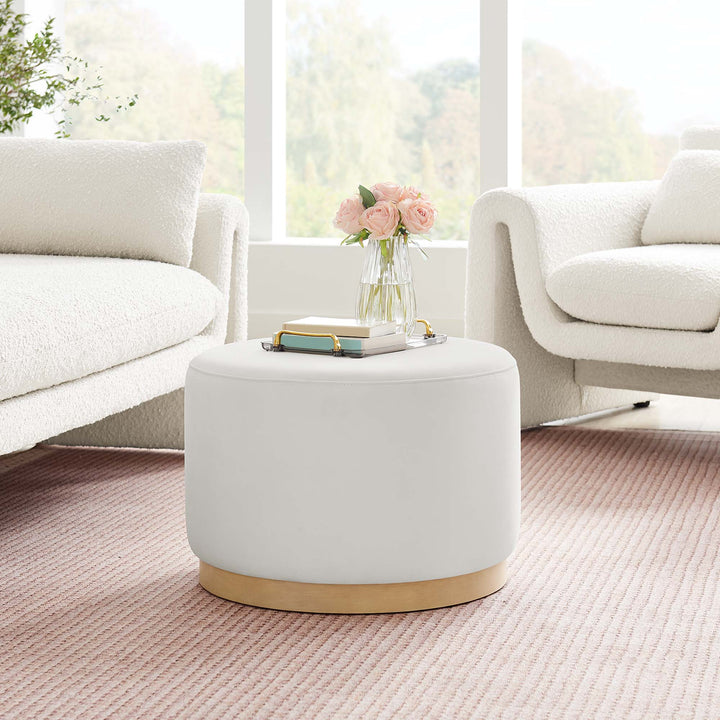 Tilly Luxe 23" Round Plush Velvet Ottoman