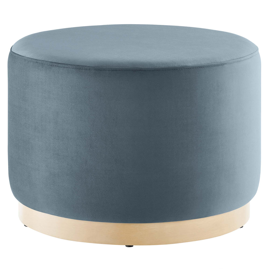 Tilly Luxe 23" Round Plush Velvet Ottoman