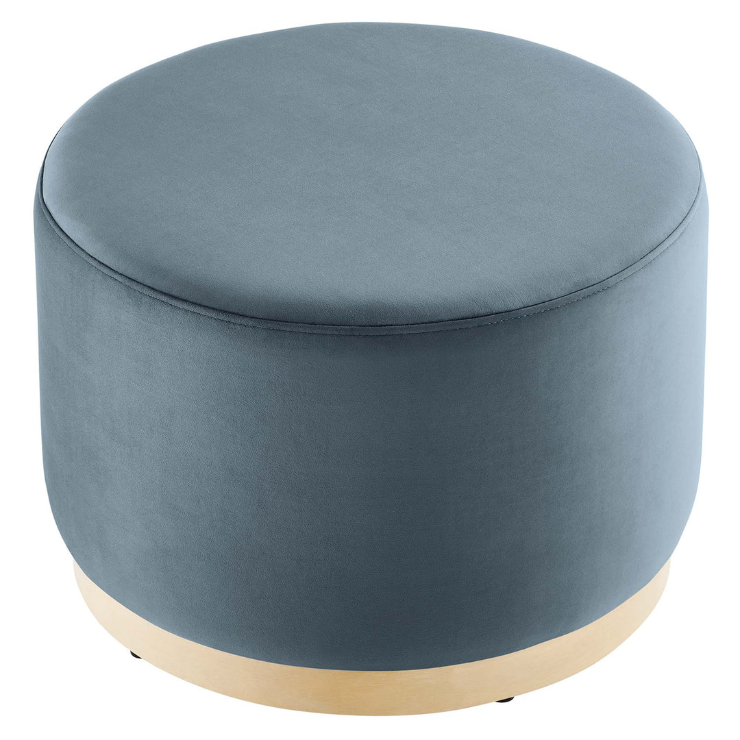 Tilly Luxe 23" Round Plush Velvet Ottoman