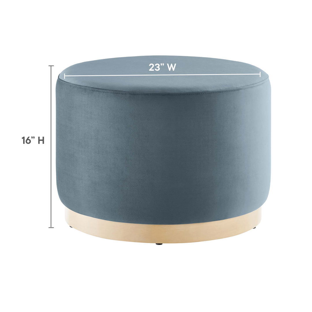 Tilly Luxe 23" Round Plush Velvet Ottoman