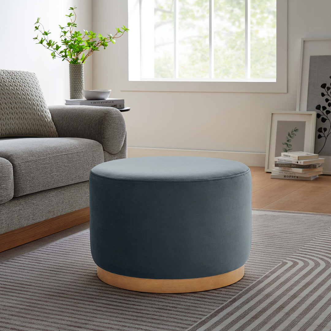 Tilly Luxe 23" Round Plush Velvet Ottoman