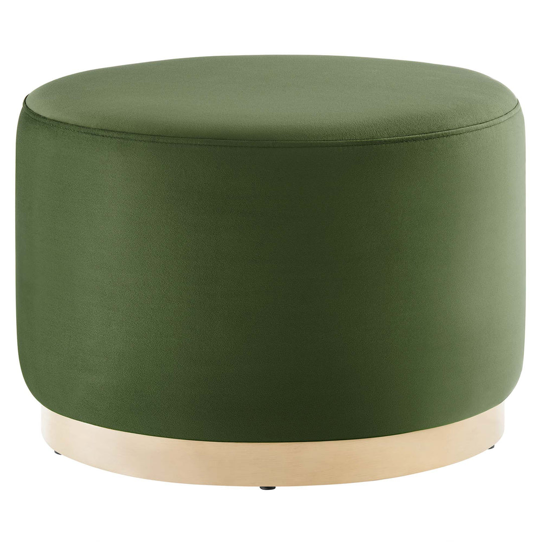 Tilly Luxe 23" Round Plush Velvet Ottoman