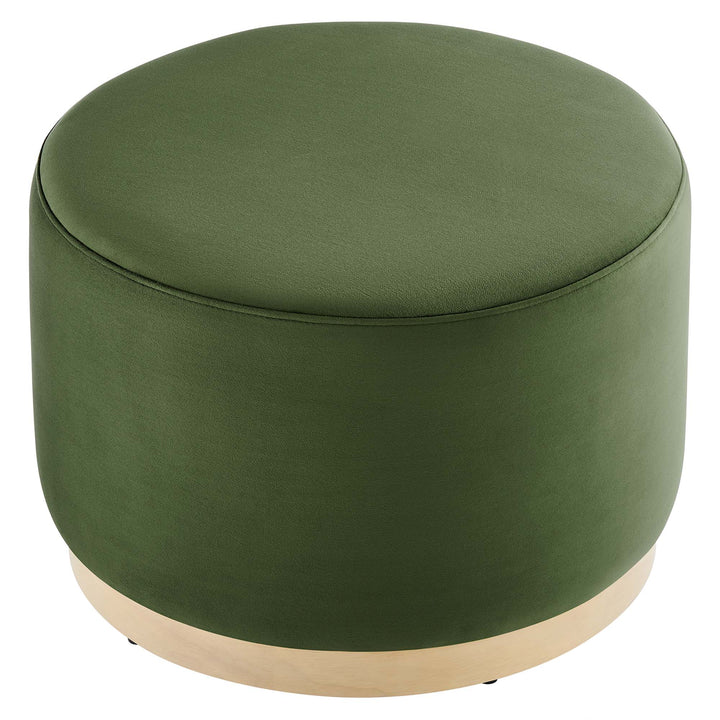 Tilly Luxe 23" Round Plush Velvet Ottoman