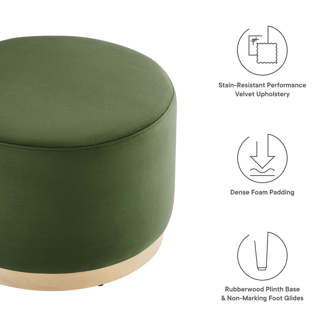 Tilly Luxe 23" Round Plush Velvet Ottoman