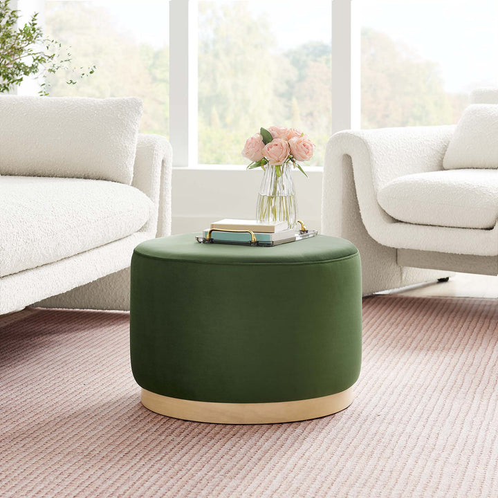 Tilly Luxe 23" Round Plush Velvet Ottoman