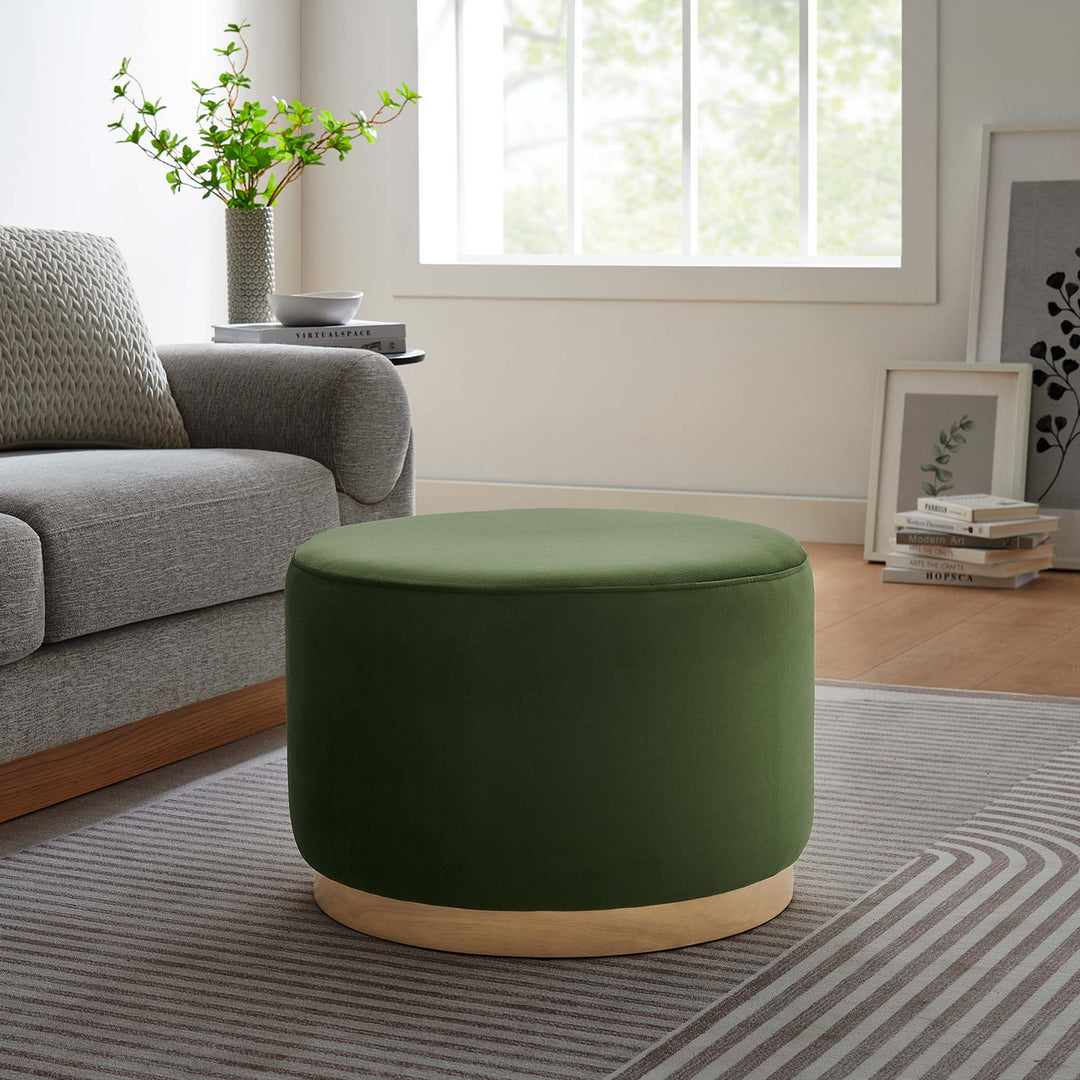 Tilly Luxe 23" Round Plush Velvet Ottoman